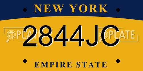 2844JC New York License Plate