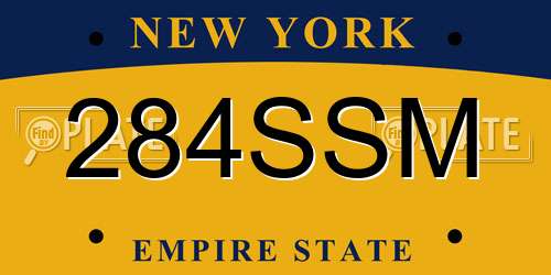 284SSM New York License Plate