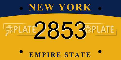 2853 New York License Plate