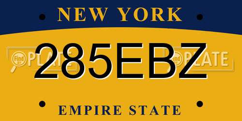 285EBZ New York License Plate