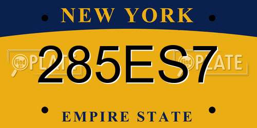 285ES7 New York License Plate