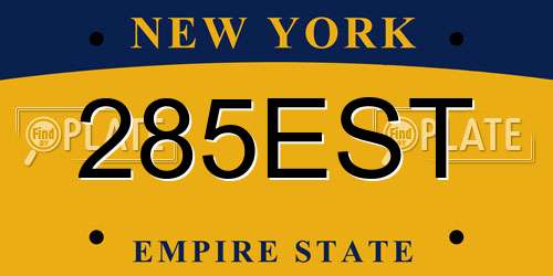 285EST New York License Plate