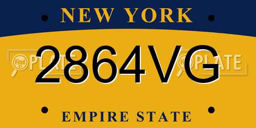2864VG New York License Plate