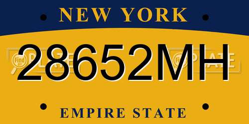 28652MH New York License Plate