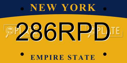 286RPD New York License Plate