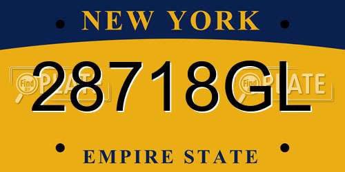 28718GL New York License Plate