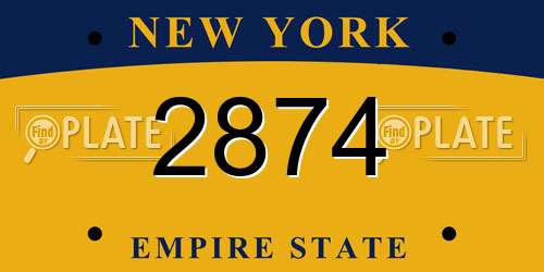 2874 New York License Plate