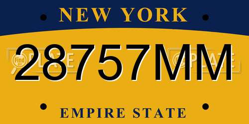 28757MM New York License Plate