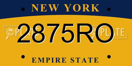 2875RO New York License Plate