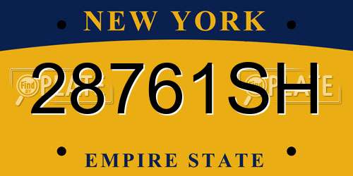 28761SH New York License Plate