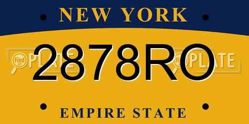 2878RO New York License Plate