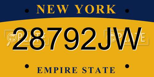 28792JW New York License Plate