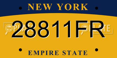 28811FR New York License Plate