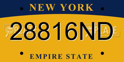 28816ND New York License Plate
