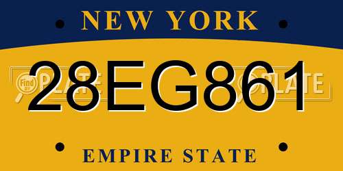 28EG861 New York License Plate