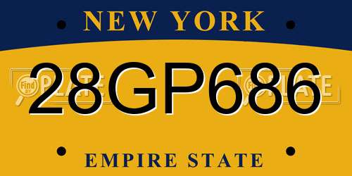 28GP686 New York License Plate