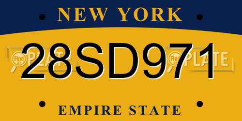 28SD971 New York License Plate
