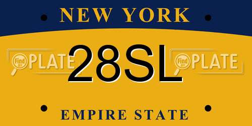 28SL New York License Plate