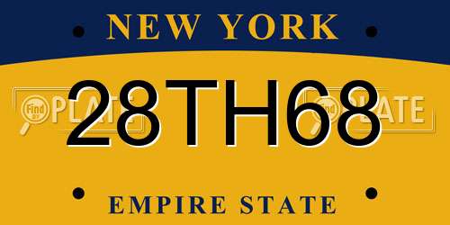 28TH68 New York License Plate