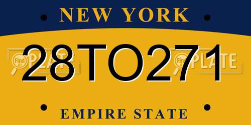 28TO271 New York License Plate