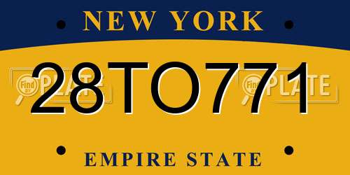 28TO771 New York License Plate