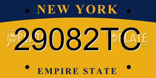 29082TC New York License Plate