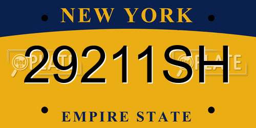 29211SH New York License Plate