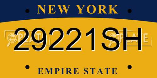 29221SH New York License Plate
