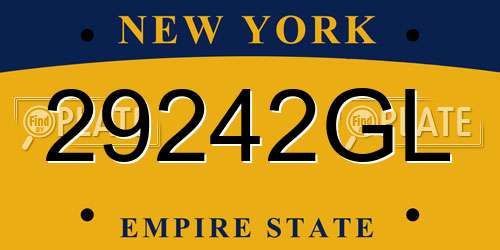 29242GL New York License Plate