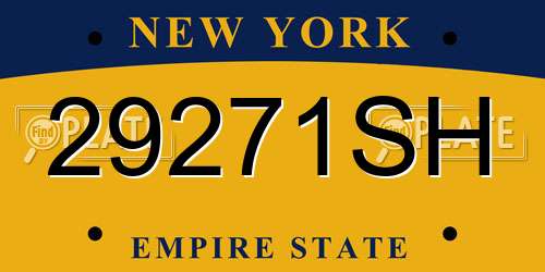 29271SH New York License Plate