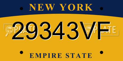 29343VF New York License Plate