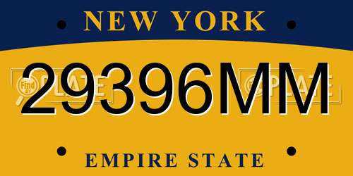 29396MM New York License Plate
