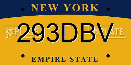 293DBV New York License Plate