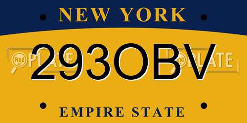 293OBV New York License Plate