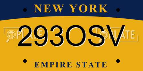 293OSV New York License Plate