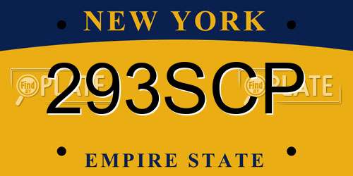 293SCP New York License Plate
