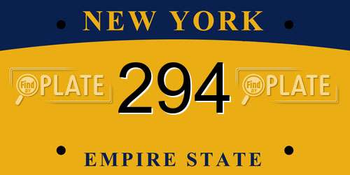 294 New York License Plate