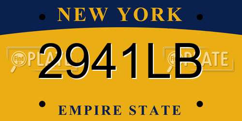 2941LB New York License Plate