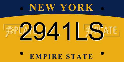2941LS New York License Plate