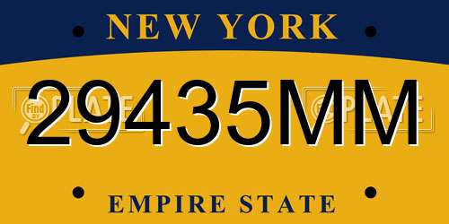 29435MM New York License Plate