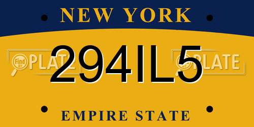 294IL5 New York License Plate