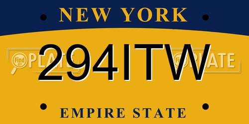 294ITW New York License Plate