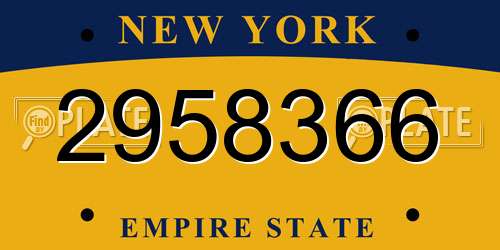 2958366 New York License Plate