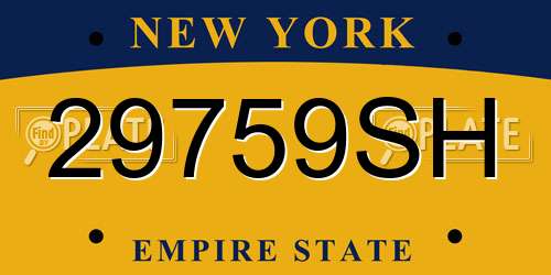 29759SH New York License Plate
