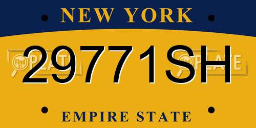29771SH New York License Plate