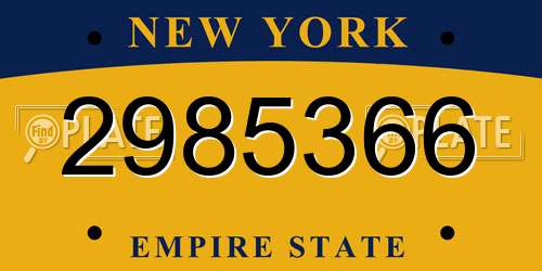 2985366 New York License Plate