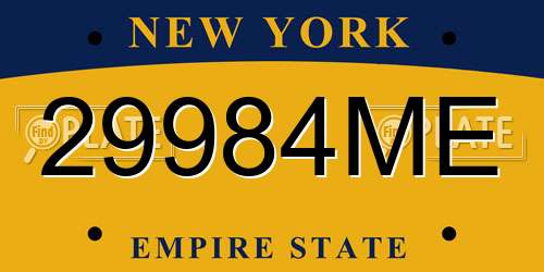 29984ME New York License Plate