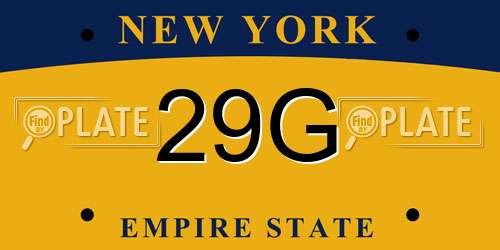 29G New York License Plate