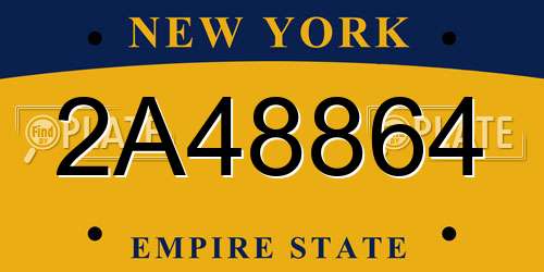 2A48864 New York License Plate