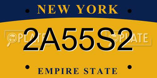 2A55S2 New York License Plate